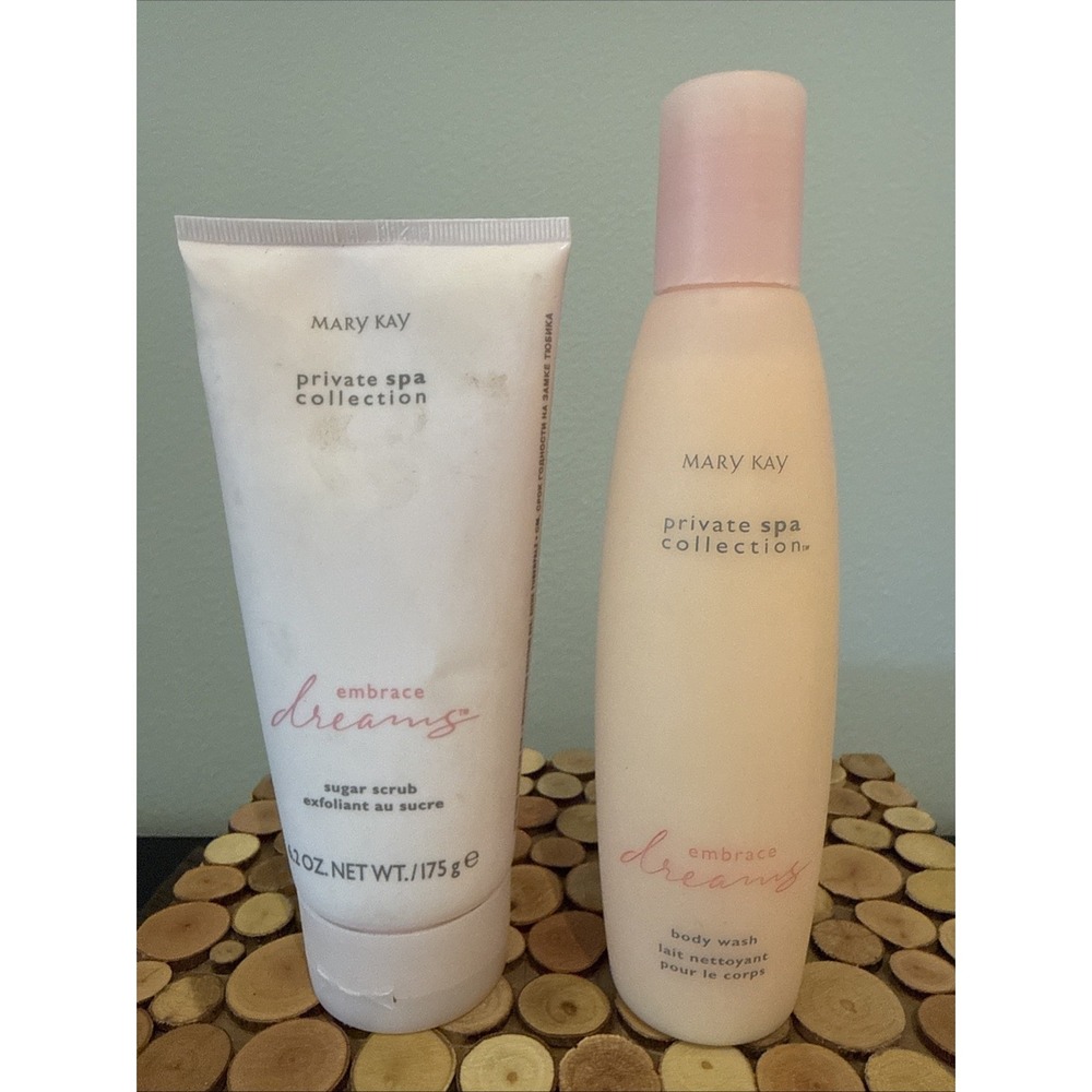 Mary Kay Embrace Dreams Body Wash 7.75 Fl Oz And Sugar Scrub 6.2 Oz Private Spa